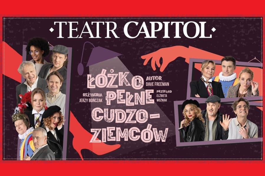 Grafika spektaklu Łóżko pełne cudzoziemców